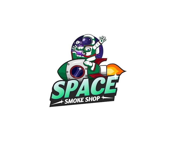 design creative cartoon astronaut logo