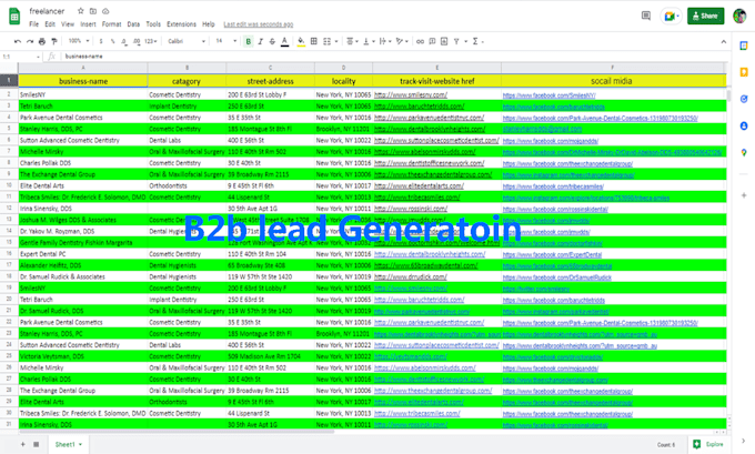 do b2b lead generation, business leads by using web research