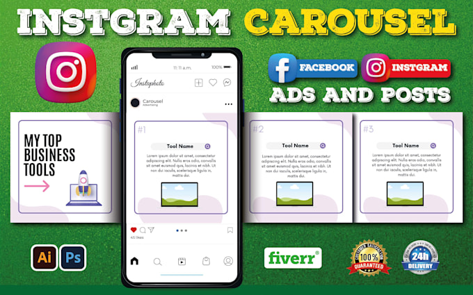 design an engaging instagram carousel post, attractive, creative carousel