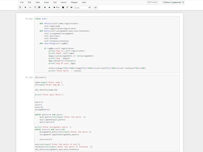 create programming projects in python, java, c and cpp