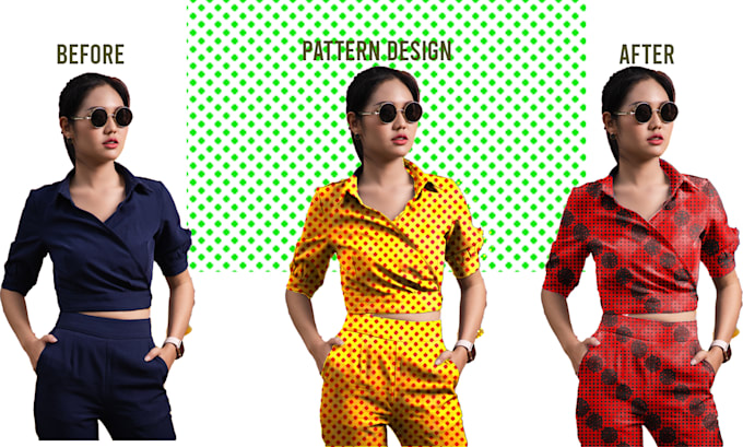 do color correction pattern change and photoshop manipulation