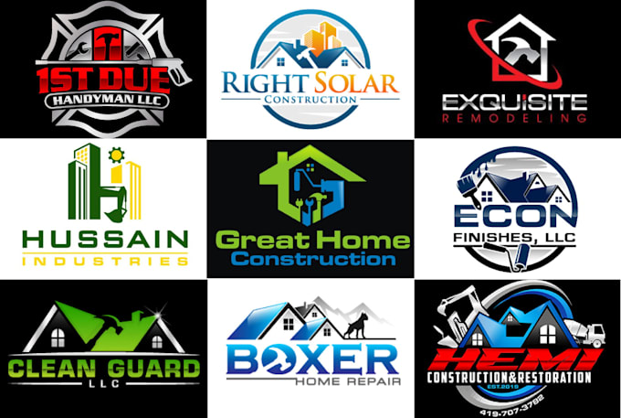 create home repair, roofing, painting, construction, handyman logo