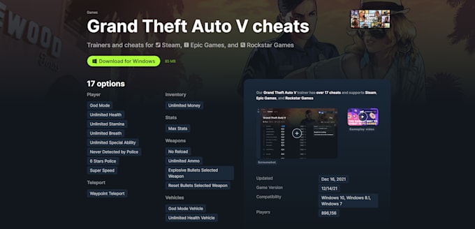 give you an application containing hacks for any game