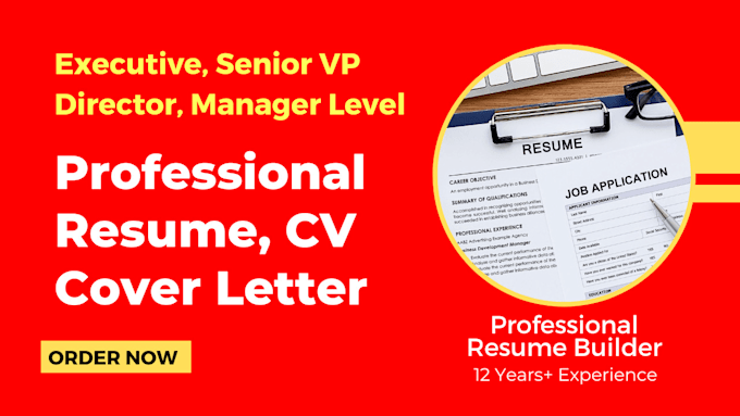 build executive level, professional resume cv cover letter