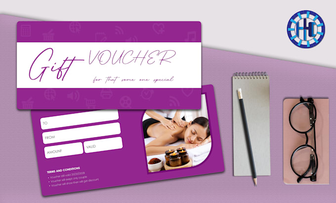 design professional gift voucher, coupon, loyalty card, gift card