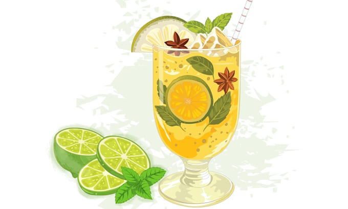 do food and drink illustration for business or menu
