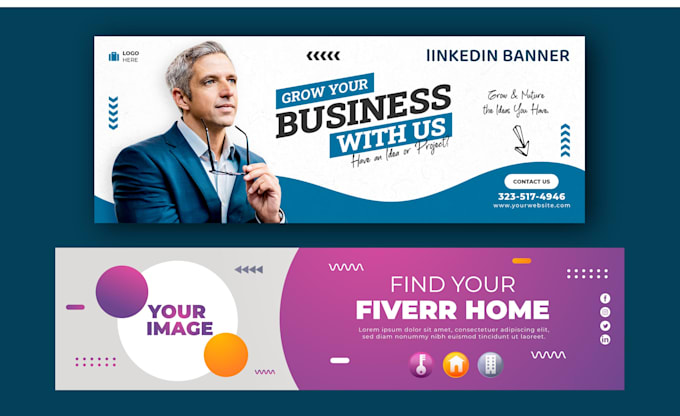Design unique linkedin banner and cover by Artsgeometry | Fiverr