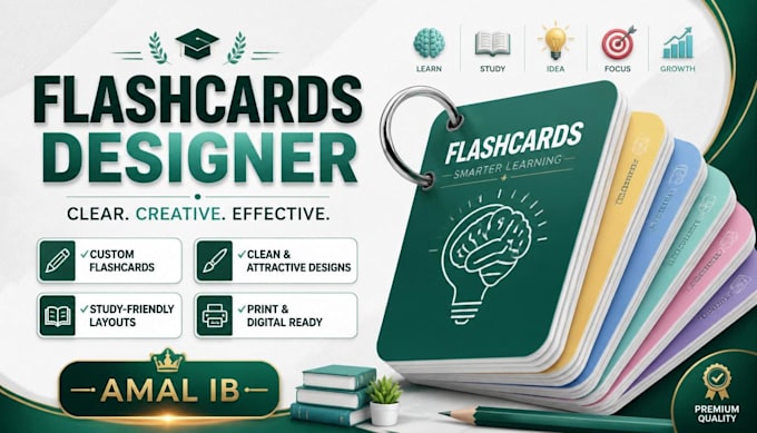 design flashcards for teachers, kids and students