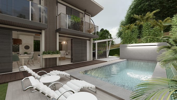 provide exterior walkthrough and landscape