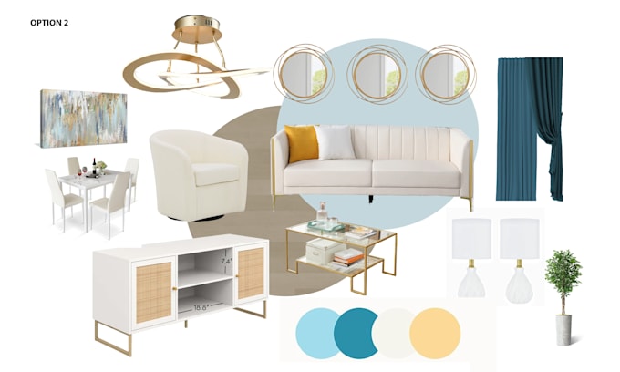 be your professional online interior decorator with layout,moodboard,shoplist