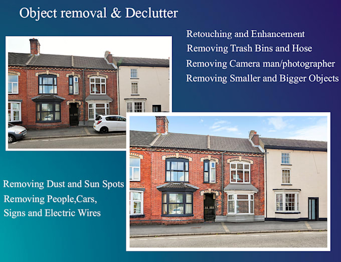 retouch declutter real estate photo editing