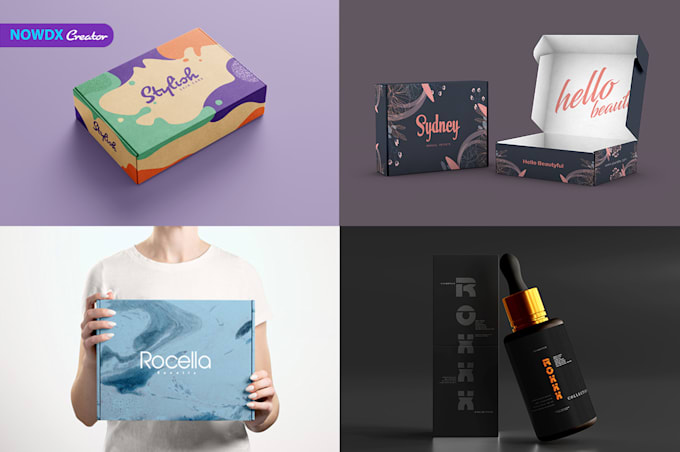 do packaging box design, subscription box, mailer box, product box and 3d mockup