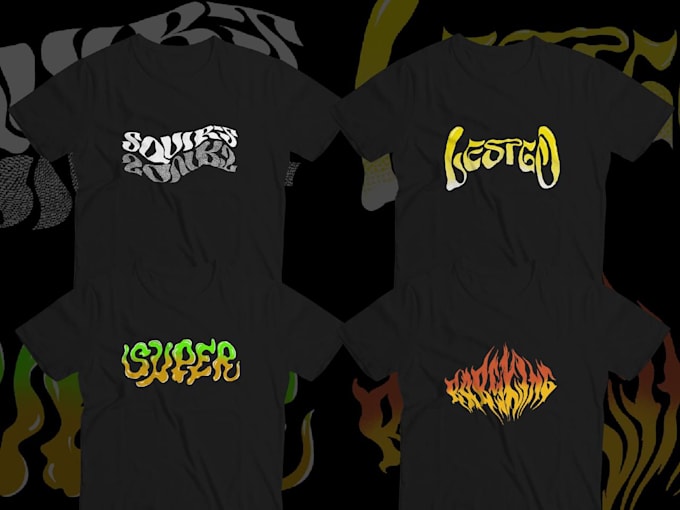 made a font typography, streetwear, y2k, and psychendelic