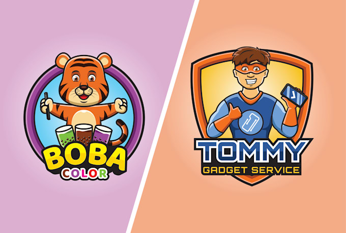 design a cartoon character logo with emblem style