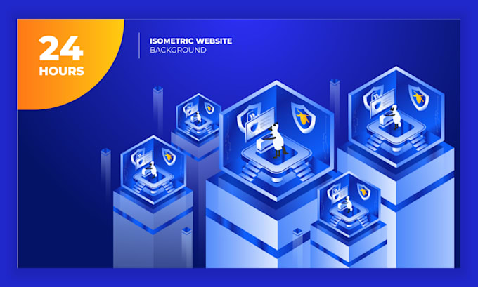 design professional isometric illustration in 24 hours