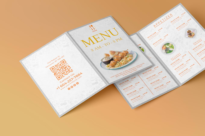 design a stunning menu fully editable and ready to print