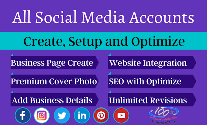 perfect create, setup and optimize all social media accounts and business pages