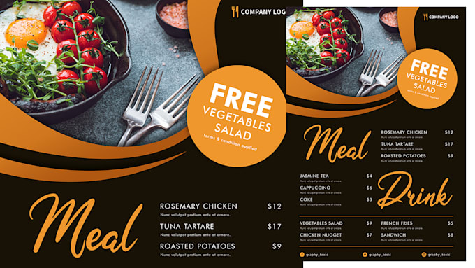 design modern attractive food restaurant menu