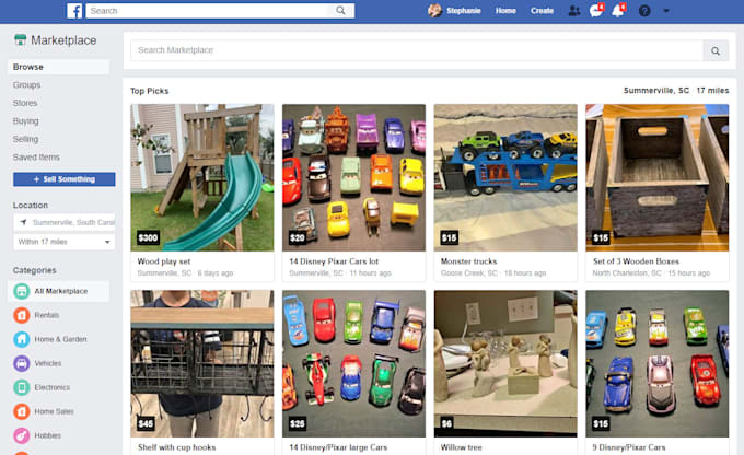 list products at facebook marketplace and shops
