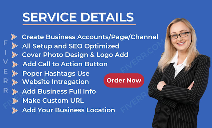 create and set up all social media accounts, business pages