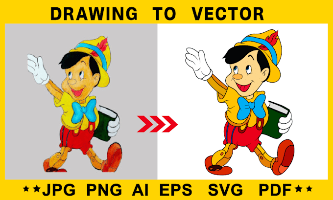 vector tracing, vectorize image, and turn drawing into digital art