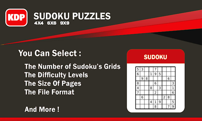 create a unique sudoku puzzles book interior for amazon KDP
