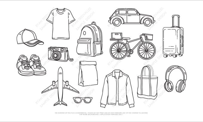 Create a line art or flat illustration of your product image by ...
