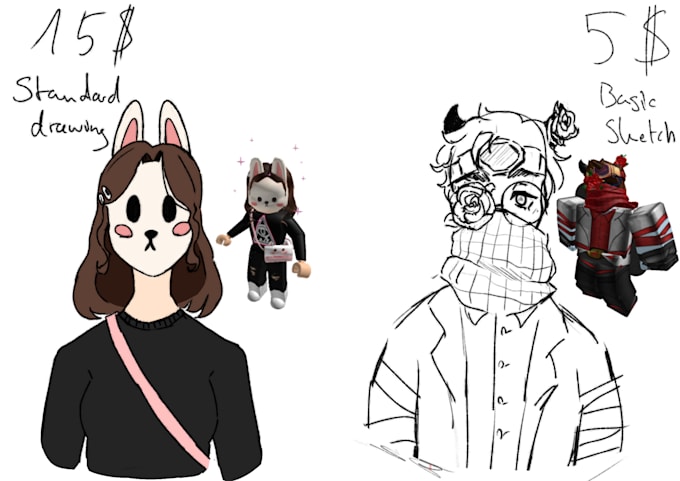 draw your roblox character in my style