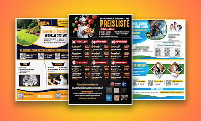 create flyer design and trifold brochure