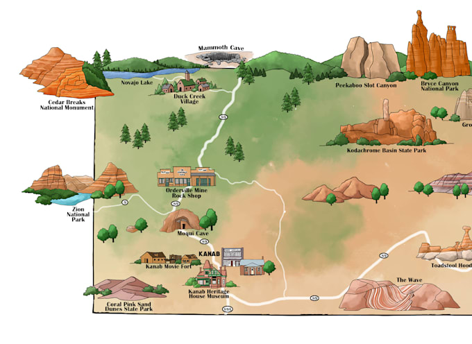 create a detailed digital map illustration of your property or venue