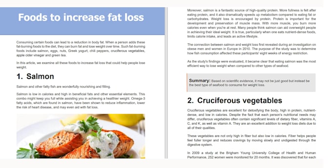 do health, nutrition and fitness SEO article writing
