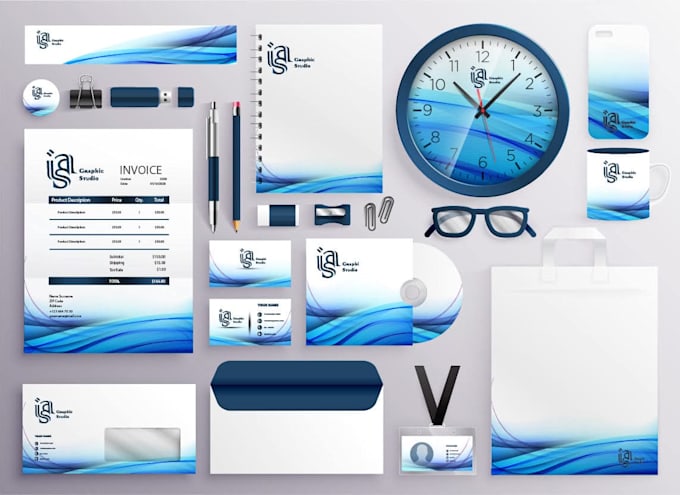 design branding stationery with business cards