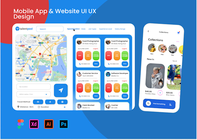 Do ui ux design, website, dashboard, mobile app ui ux design by ...