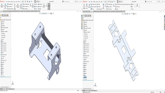 do 3d models, assembly and 2d drawings in solidworks, catia v5