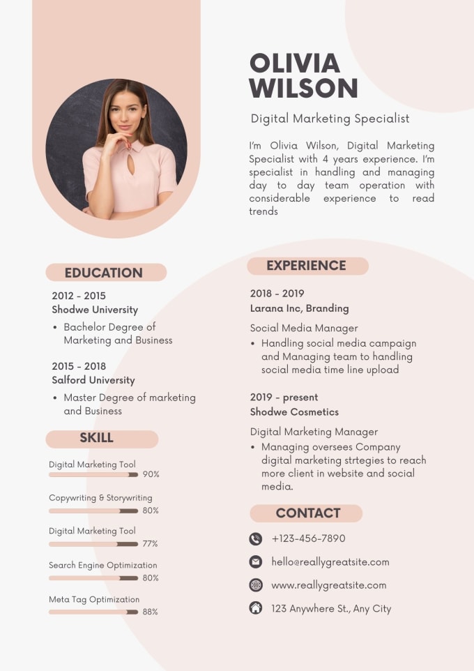 type and design your resume