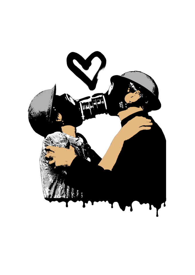 create stencil street arts like bansky style