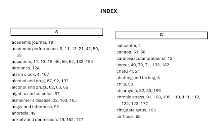 create professional book index