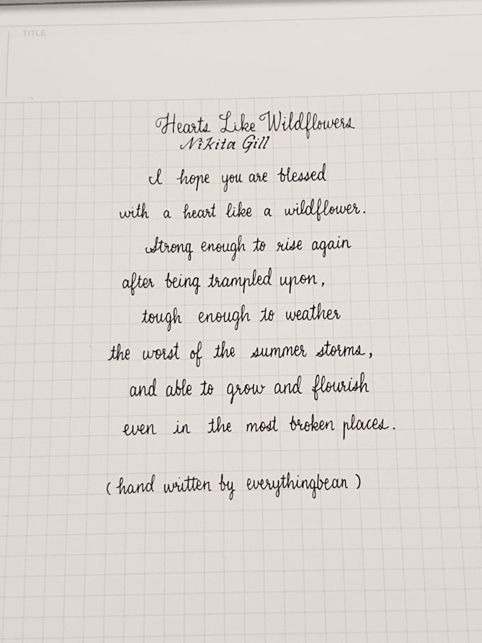 handwrite anything in my cursive handwriting style
