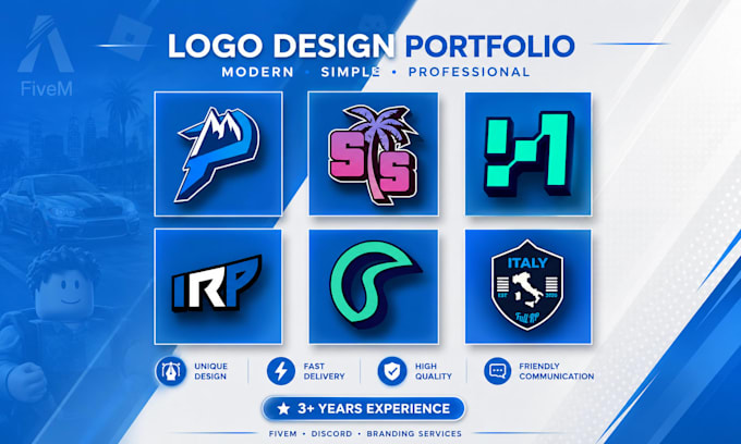 design logo and banner for fivem, discord, and roblox