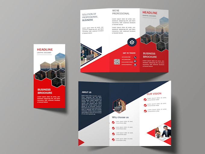 design professional bifold or trifold brochure