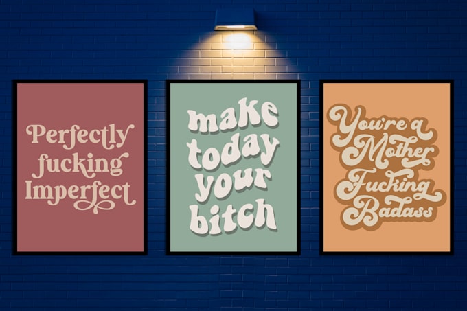 do typography wall poster and home decor designs