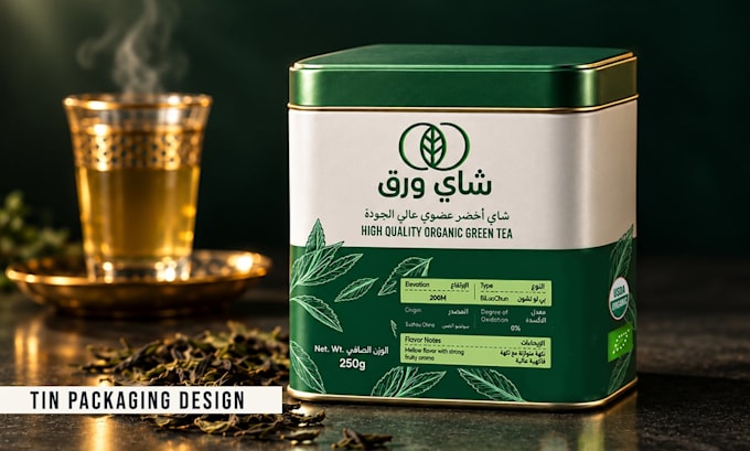 design tea packaging, tea label, pouch and box design