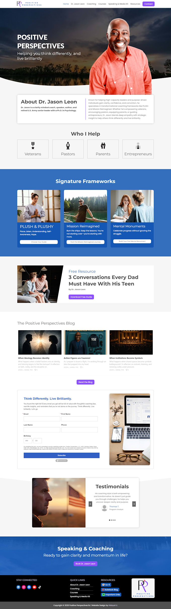develop a wordpress website for coaches and speakers