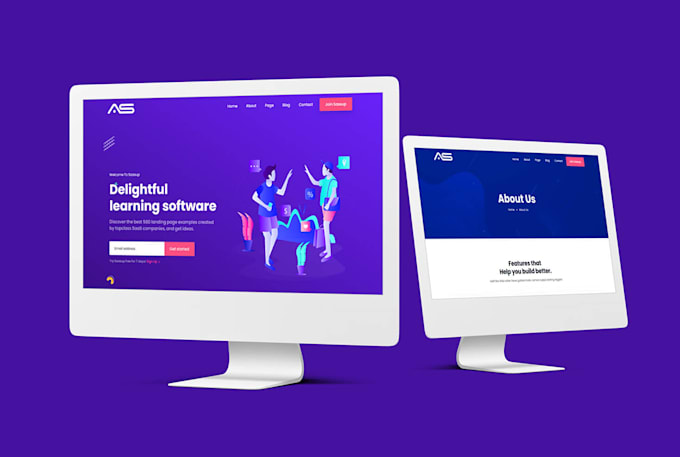 design HTML landing page with responsive