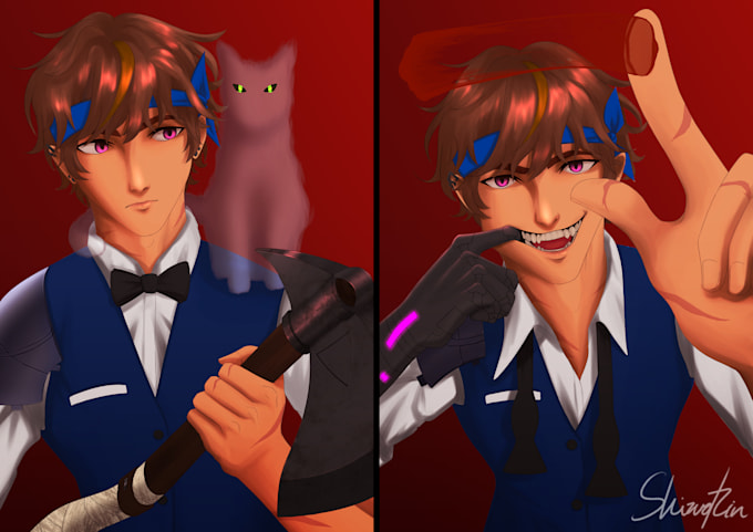draw character illustration with simple bg