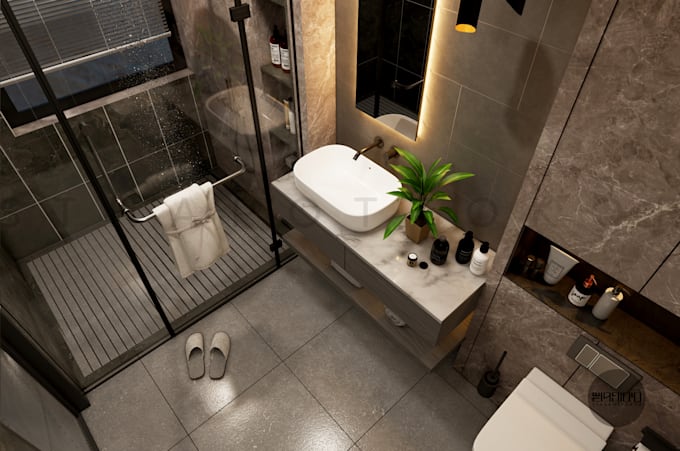 Toilet Rendering Do detailed realistic render of toilet and bath by Sthapottokor | Fiverr