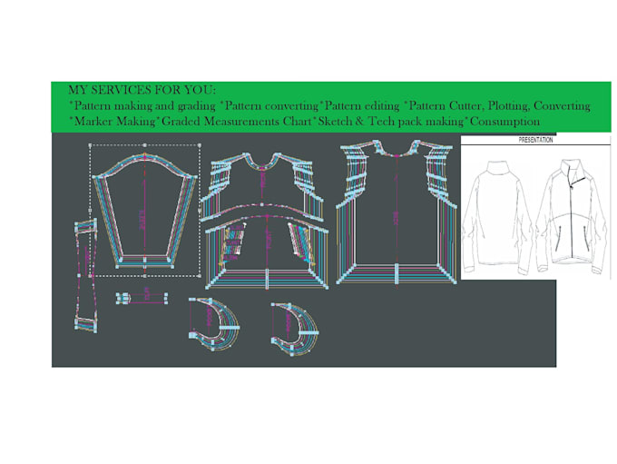make sewing pattern for any kind of dress or clothes by cad software