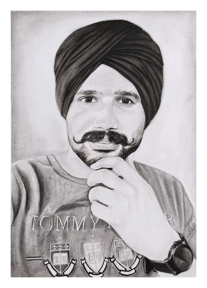 draw realistic portrait traditionally on a3