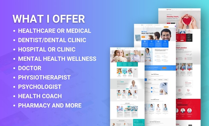 design medical website ,healthcare website, dental website and hospital website