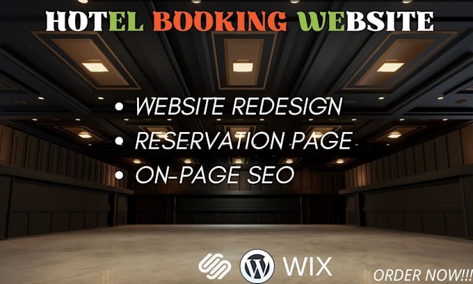 squarespace, wordpress, hotel booking, wix website